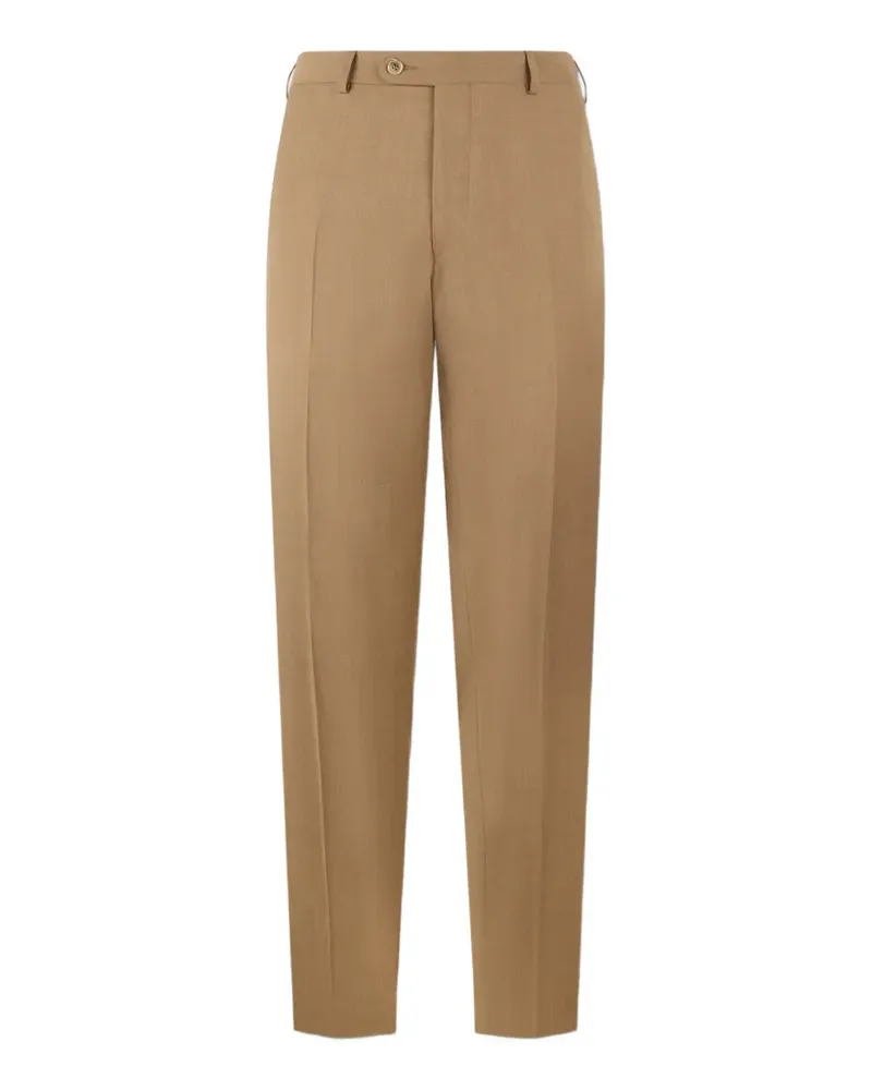 Brooks Brothers pressed-crease virgin-wool tailored trousers - Nude Nude