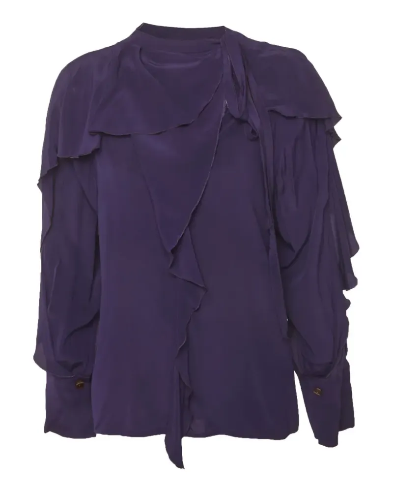 Victoria Beckham Gerüschte Bluse mit Schnürung - Violett Violett