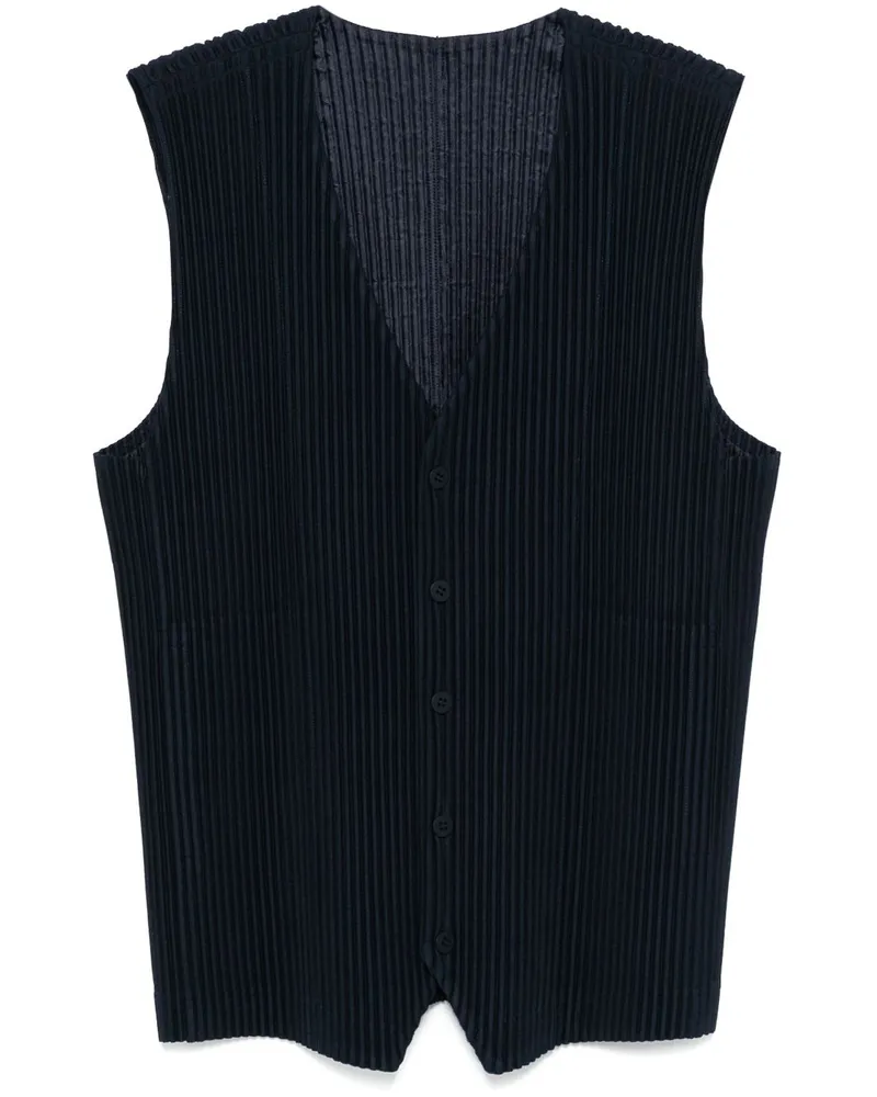 Issey Miyake Tailored Pleats Weste - Blau Blau