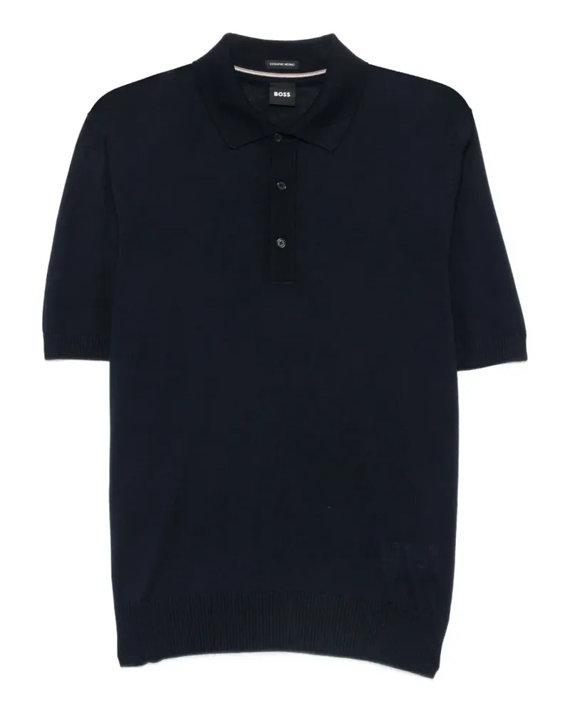 HUGO BOSS short-sleeve wool polo shirt - Blau Blau