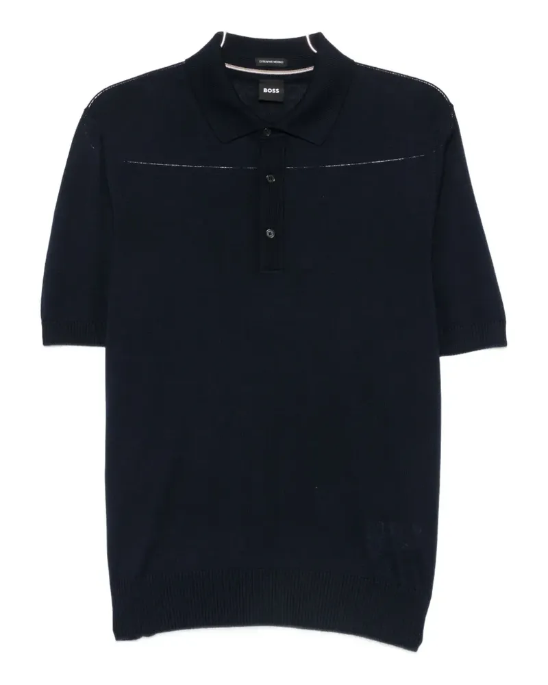 HUGO BOSS short-sleeve wool polo shirt - Blau Blau