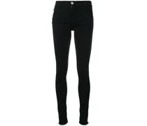 Skinny-Jeans mit ausgefranster Saum - Schwarz