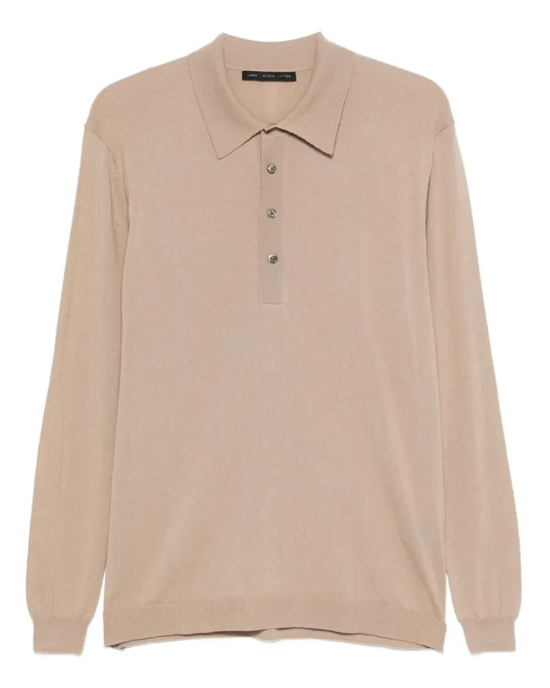 Low Brand Langärmeliges Poloshirt - Nude Nude