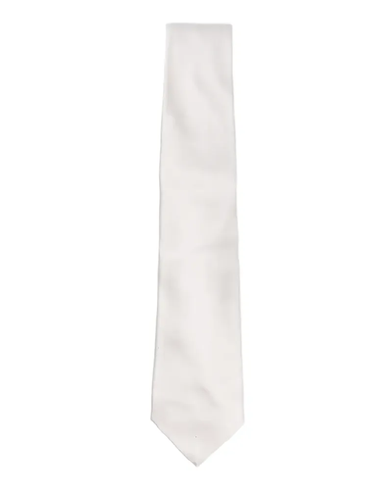 Kiton satin-finish tie - Weiß Weiß