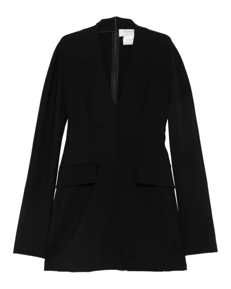 SPORTMAX Tefrite07 V-neck long-sleeve mini dress - Schwarz Schwarz