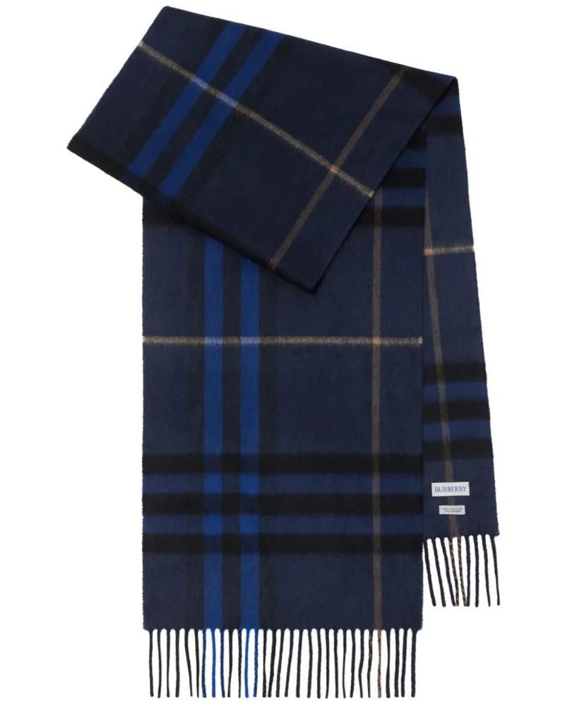 Burberry Karierter Schal aus Kaschmir - Blau Blau