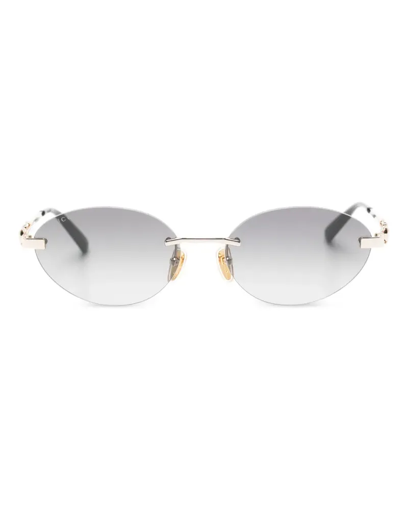 Gucci Sonnenbrille mit ovalem Gestell - Gold Gold