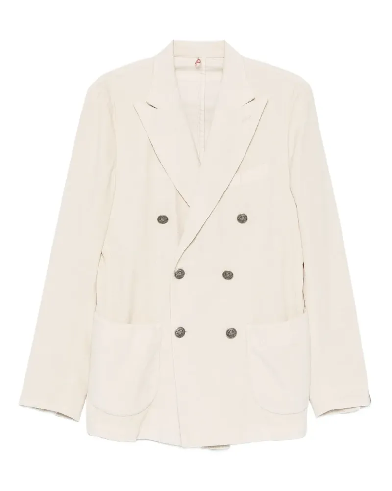 Biagio Santaniello double-breasted corduroy blazer - Nude Nude