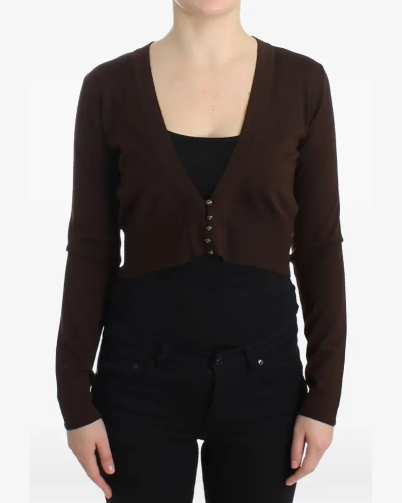 Roberto Cavalli Cropped-Cardigan - Braun Braun