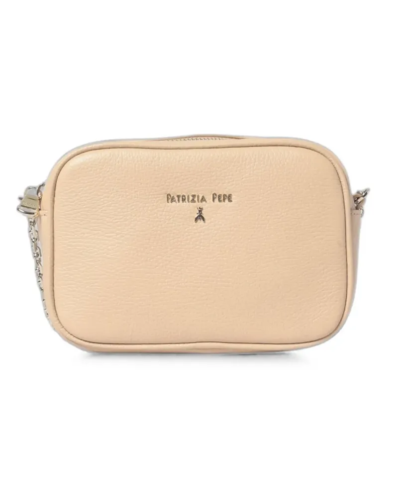 Patrizia Pepe grain-leather shoulder bag - Nude Nude