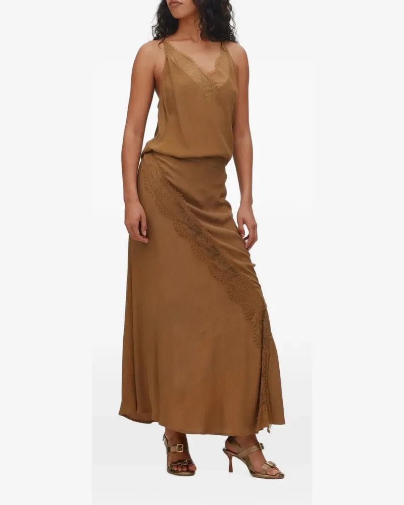 Rabens Saloner Maxirock mit Spitzenborte - Nude Nude