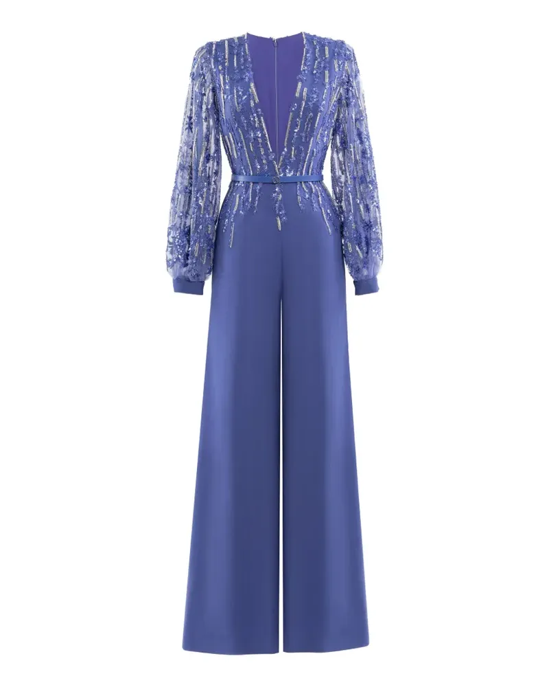 Saiid Kobeisy Krepp-Jumpsuit - Blau Blau