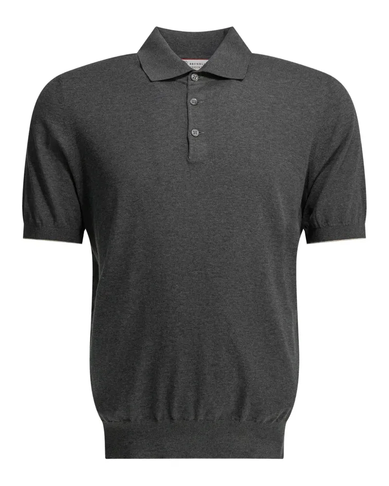 Brunello Cucinelli Kurzärmeliges Poloshirt - Grau Grau