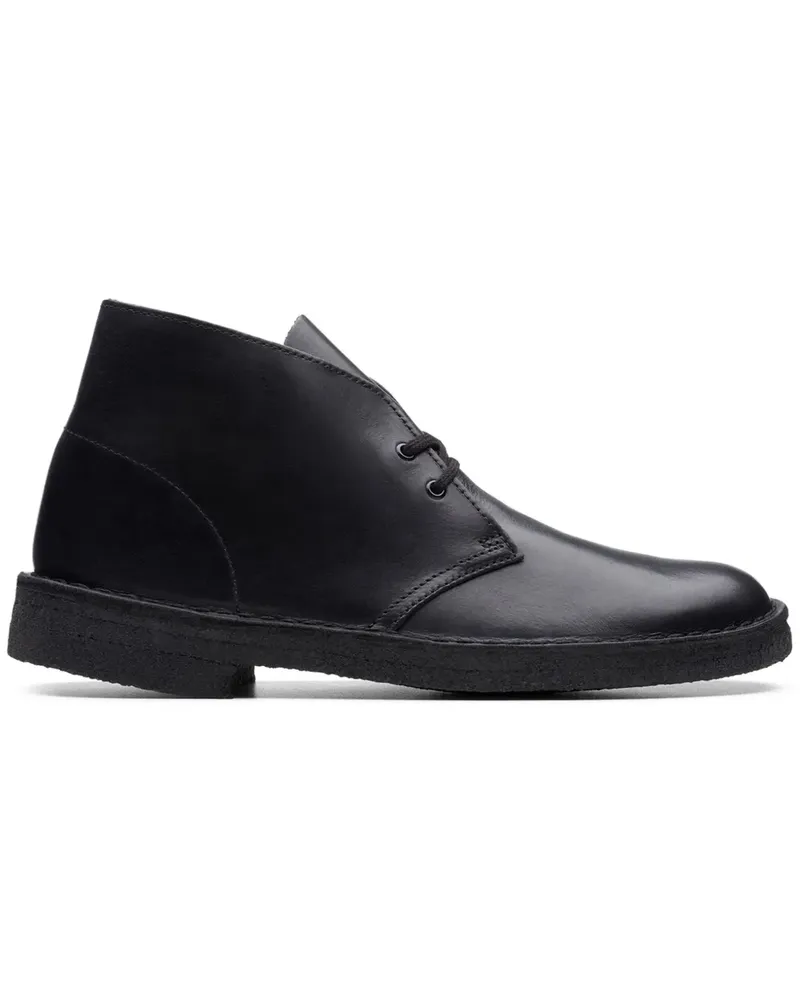 Clarks Black Polished" Desert-Boots - Schwarz Schwarz