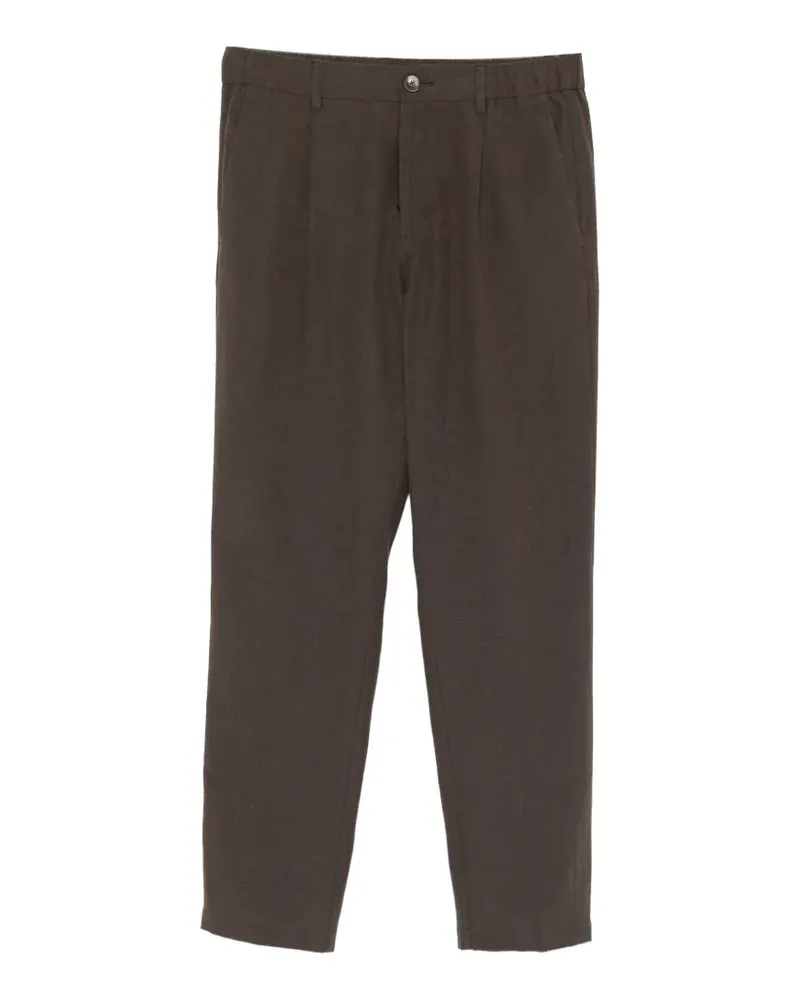 Herno elasticated-waistband tailored trousers - Braun Braun