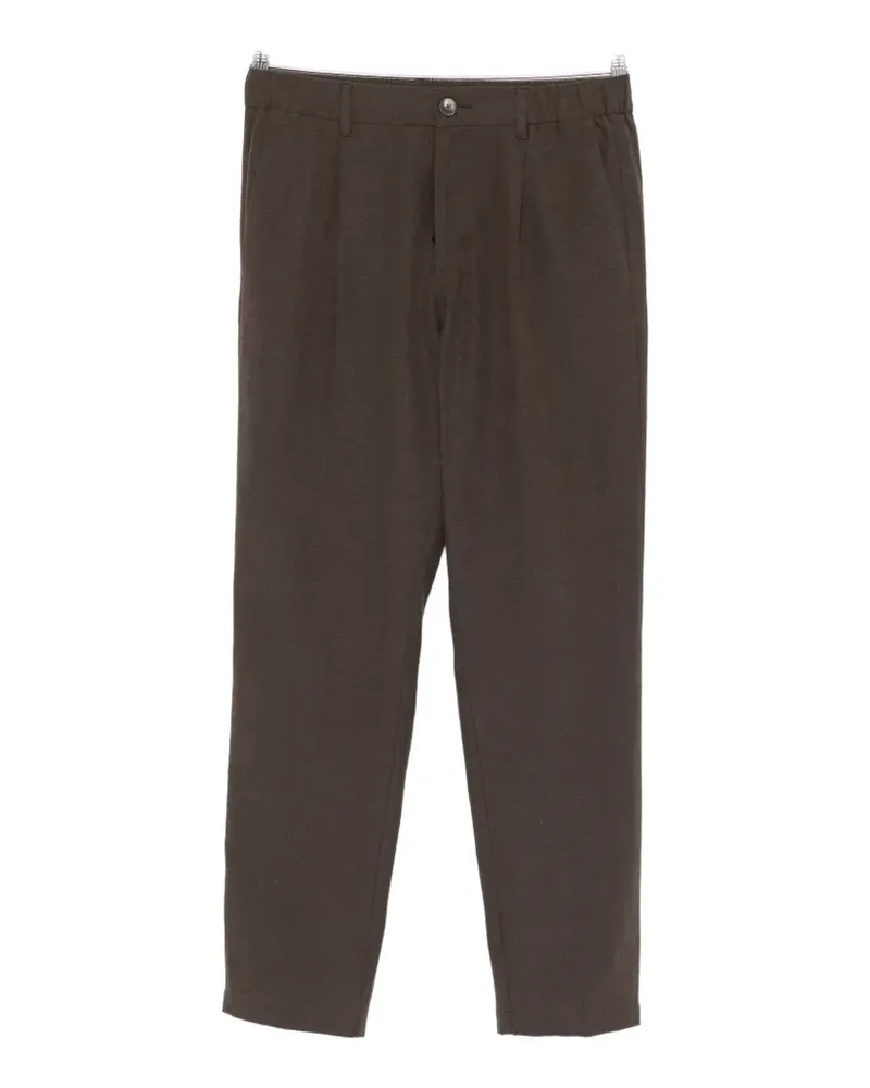 Herno elasticated-waistband tailored trousers - Braun Braun
