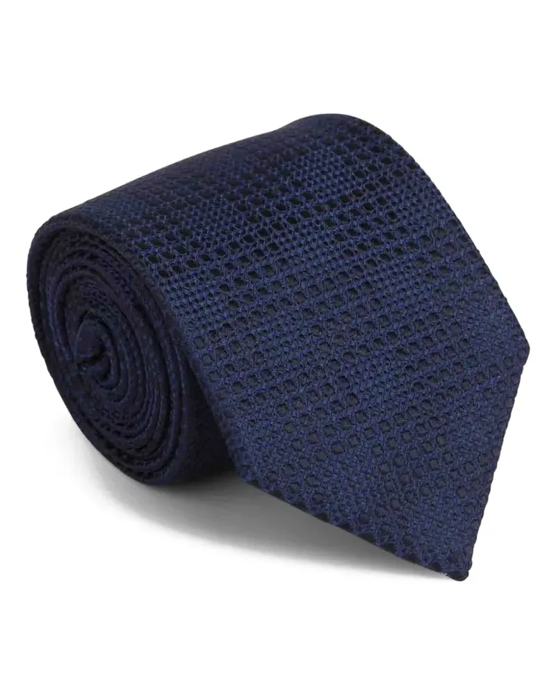 Brioni textured silk tie - Blau Blau
