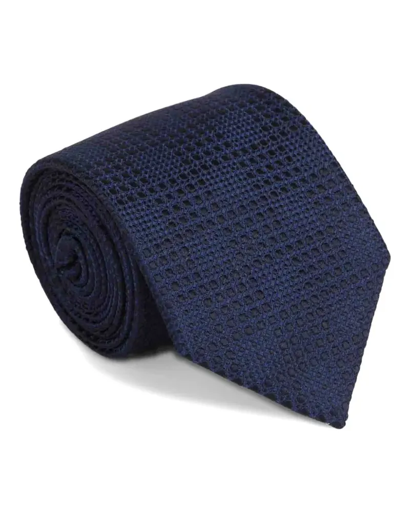 Brioni textured silk tie - Blau Blau