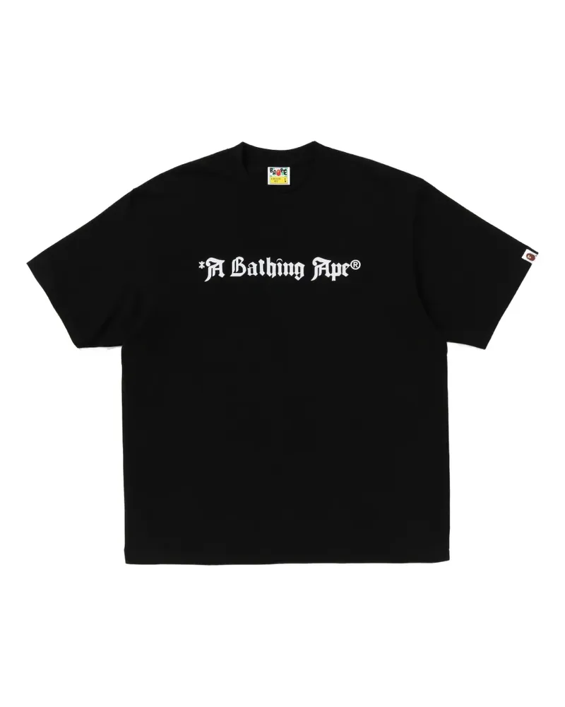 BAPE T-Shirt mit Affenkopf-Logo - Schwarz Schwarz