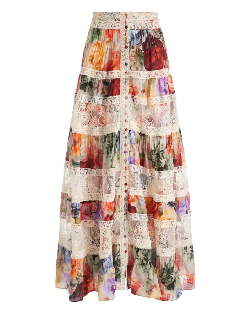 Alice + Olivia Gestufter Adira Maxirock - Nude Nude