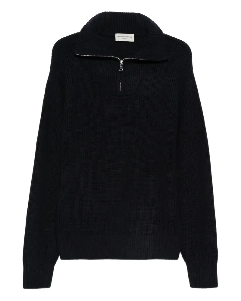Officine Generale Gerippter Pullover mit Reißverschluss - Blau Blau
