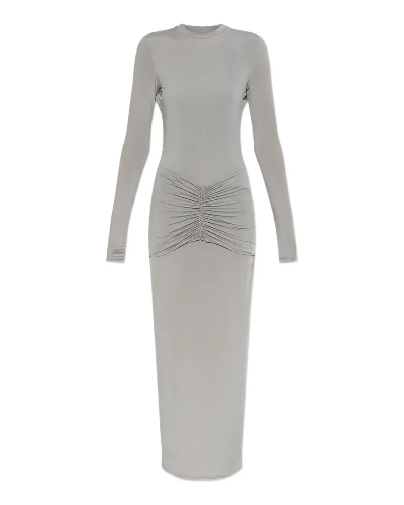 Balmain ruched open-back maxi dress - Grau Grau