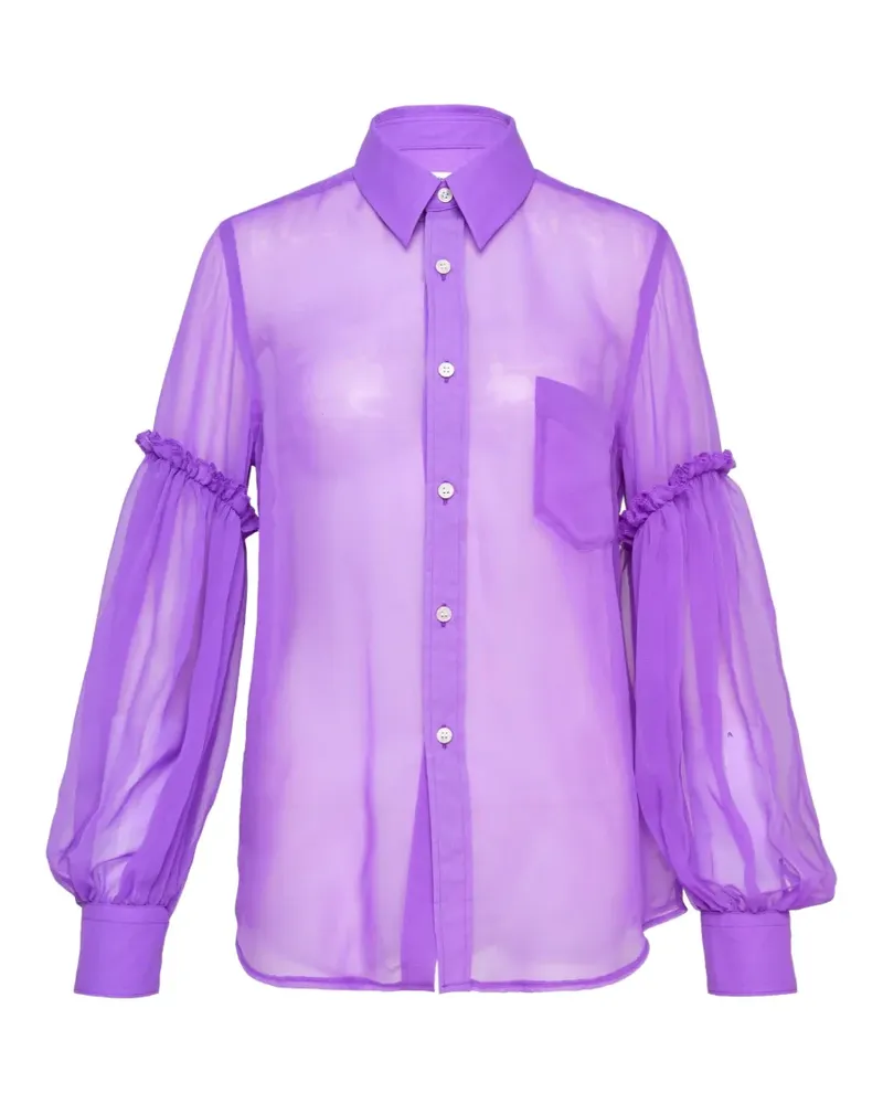 Comme des Garçons ruffled sheer shirt - Violett Violett