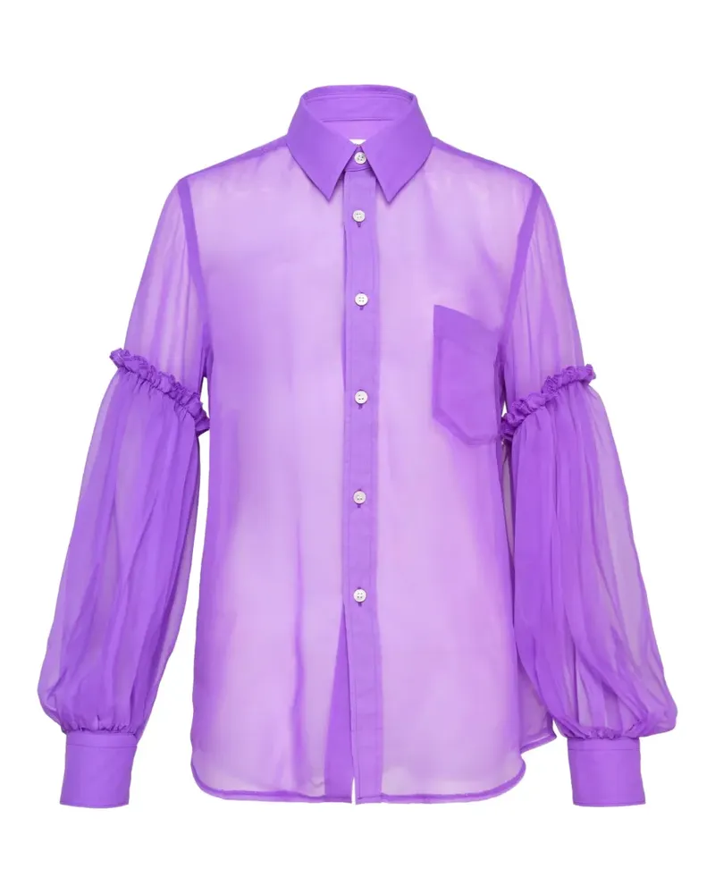 Comme des Garçons ruffled sheer shirt - Violett Violett