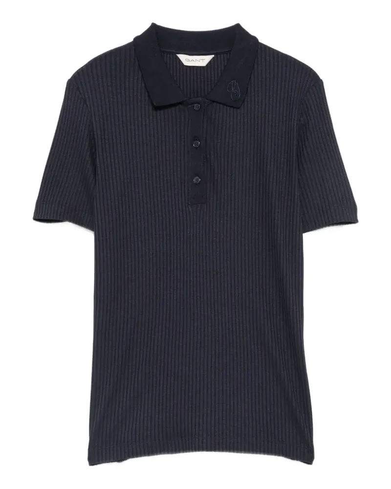 Gant ribbed-knit polo shirt - Blau Blau