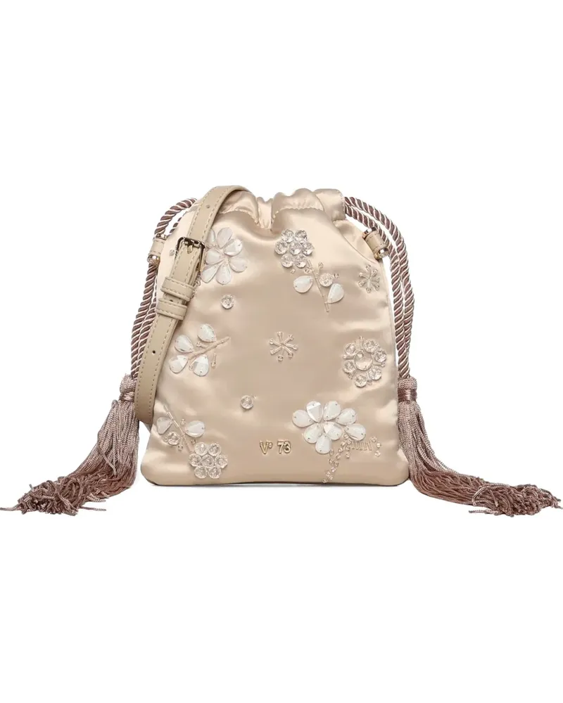 V°73 Schultertasche mit Blumenquasten - Nude Nude