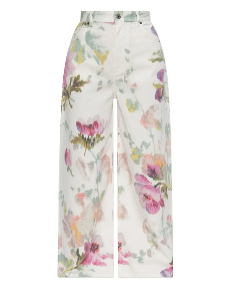 Loewe Hose mit Blumen-Print - Weiß Weiß