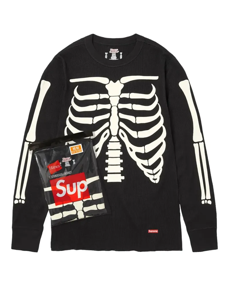 Supreme Being T-Shirt mit Skelett-Print - Schwarz Schwarz