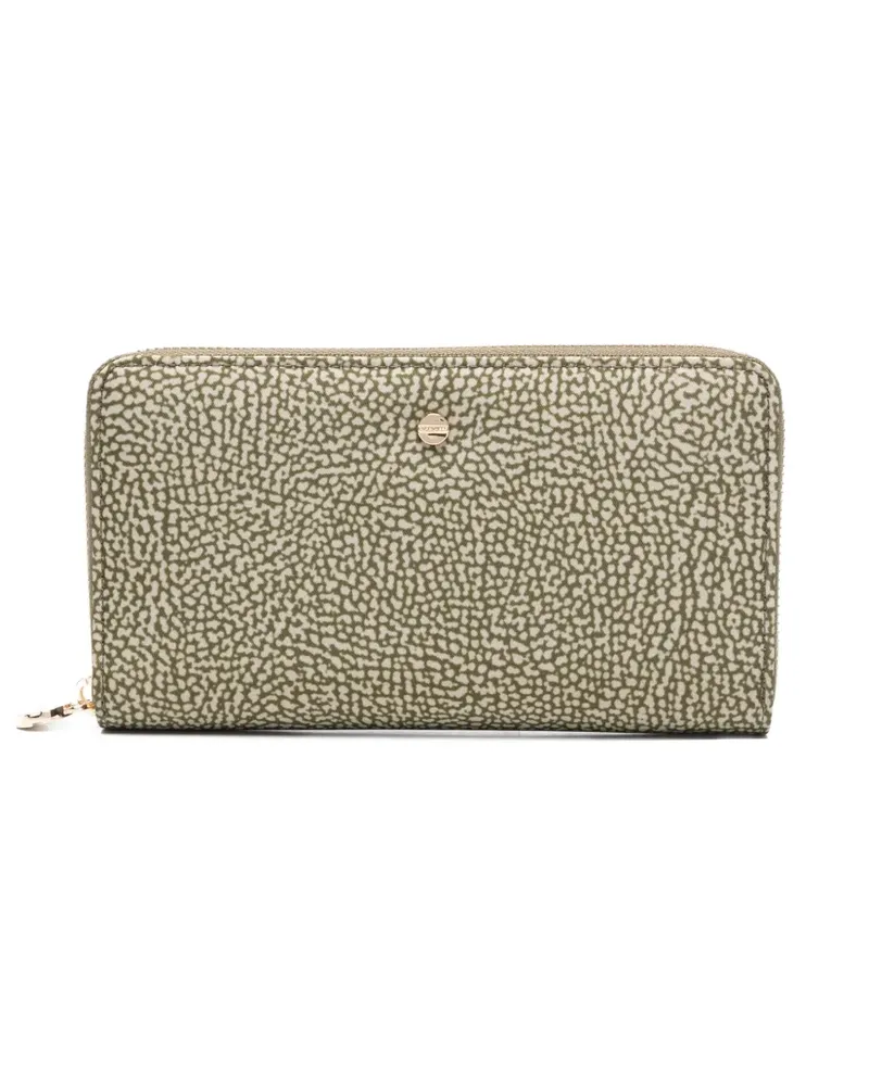 Borbonese patterned wallet - Grün Grün