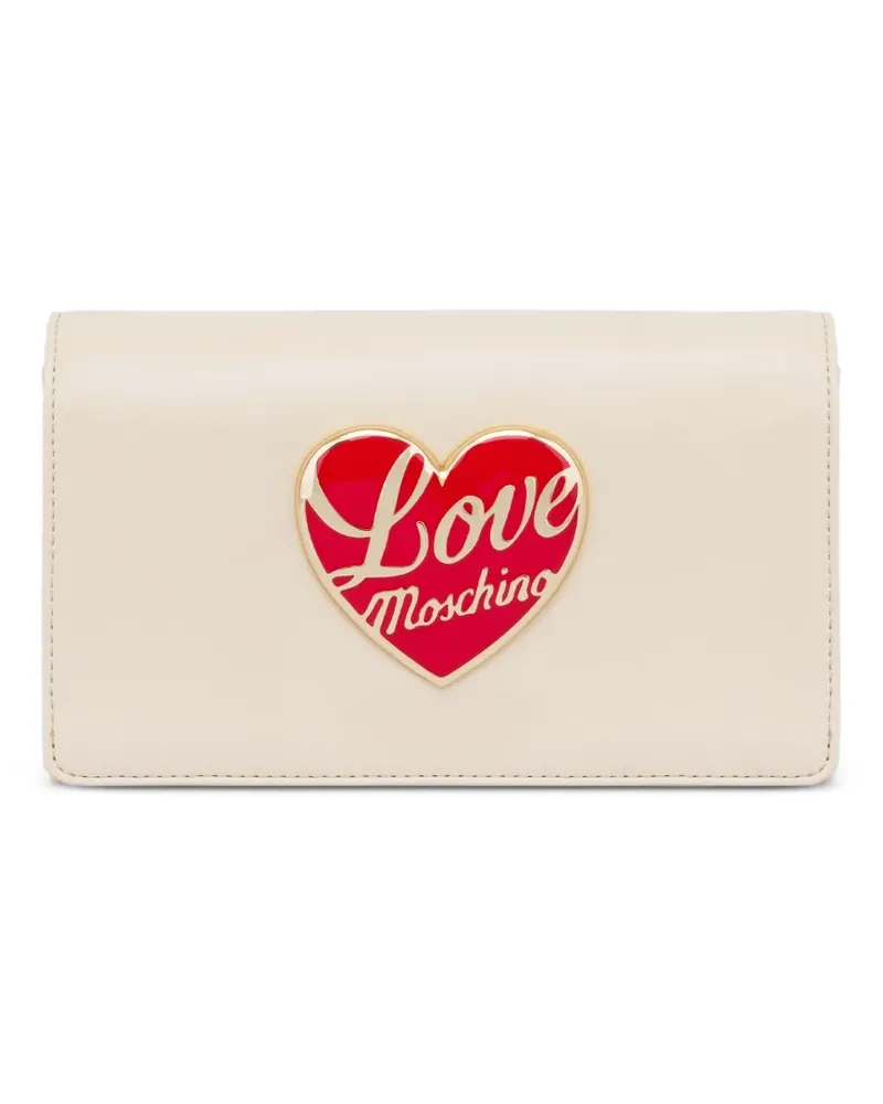 Moschino Clutch mit Herz-Schild - Weiß Weiß