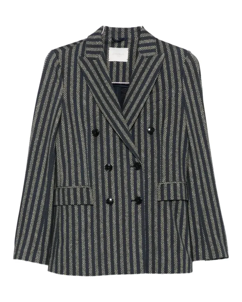 CIRCOLO 1901 stripe-pattern double-breasted blazer - Blau Blau