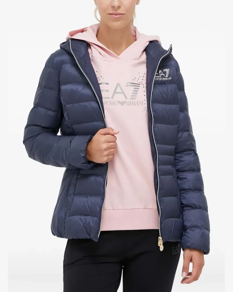 EA7 hooded logo jacket - Blau Blau