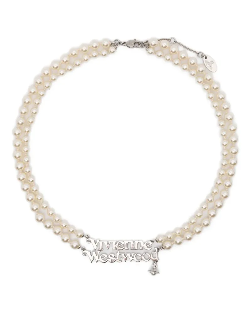 Vivienne Westwood Amelia Halskette mit Logo - Silber Silber