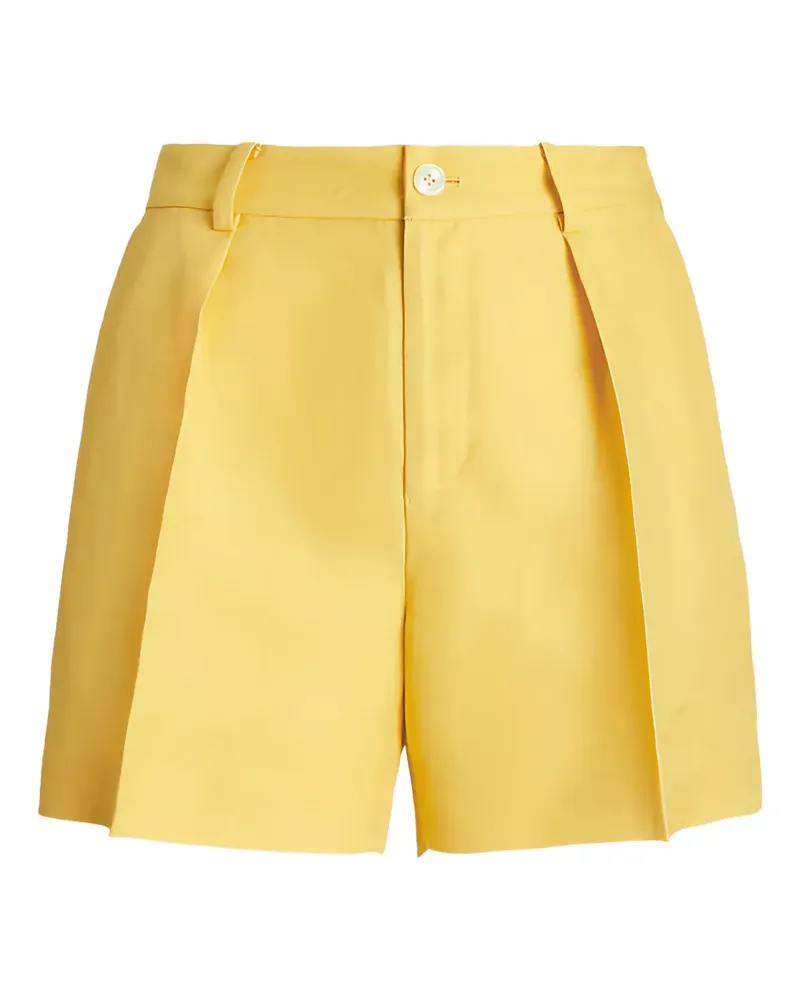 Ralph Lauren Hoch sitzende Bundfaltenshorts - Gelb Gelb