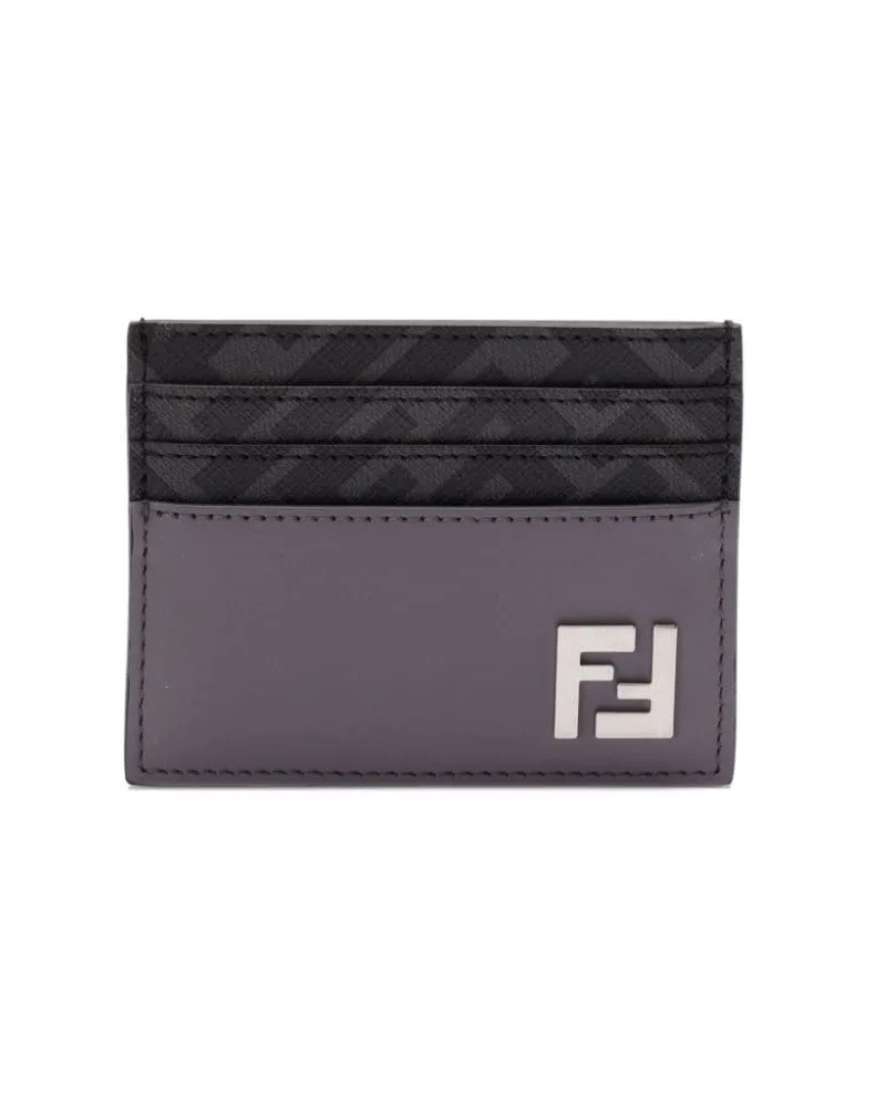 Fendi Kartenetui mit FF-Schild - Grau Grau
