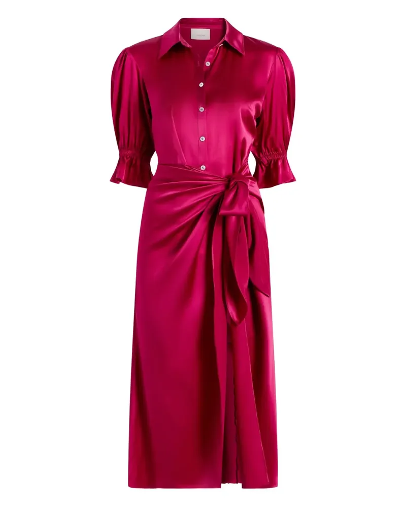 Cinq à Sept Fabbie Midikleid mit Twist-Detail - Rosa Rosa