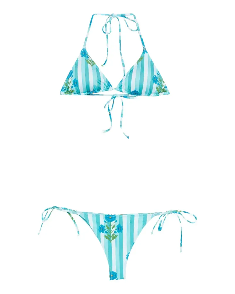 MC2 Saint Barth Maurielle Bikini mit Blumenprint - Blau Blau