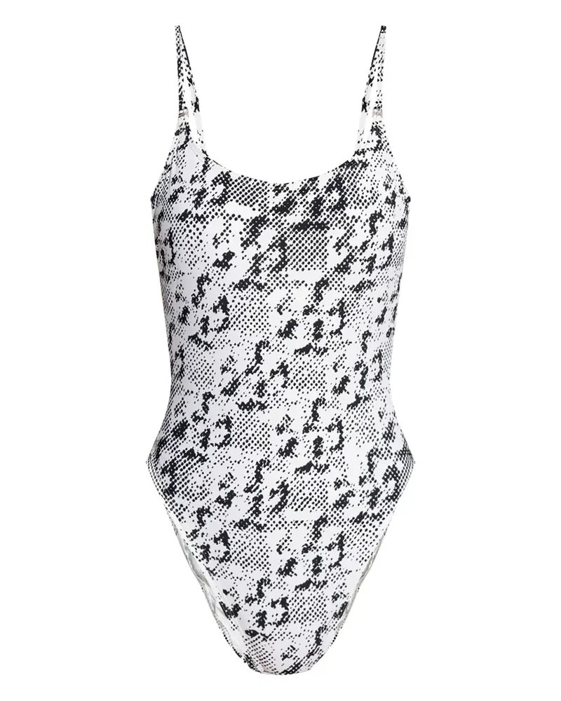 Tory Burch Badeanzug mit Animal-Print - Weiß Weiß