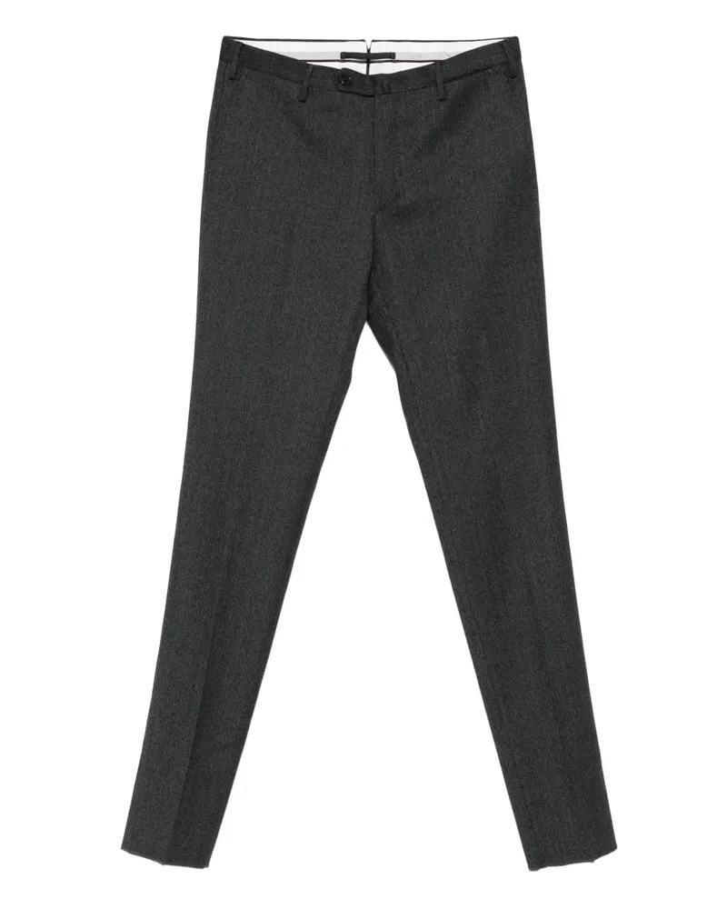 Incotex Hose mit Fischgrätenmuster - Schwarz Schwarz