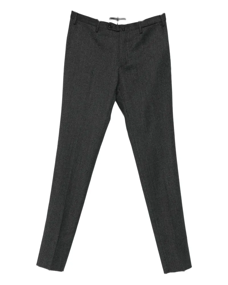 Incotex Hose mit Fischgrätenmuster - Schwarz Schwarz