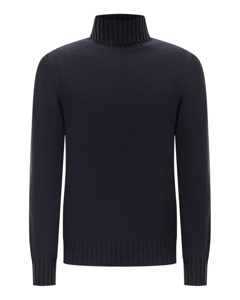 Piacenza Cashmere Gerippter Rollkragenpullover - Blau Blau