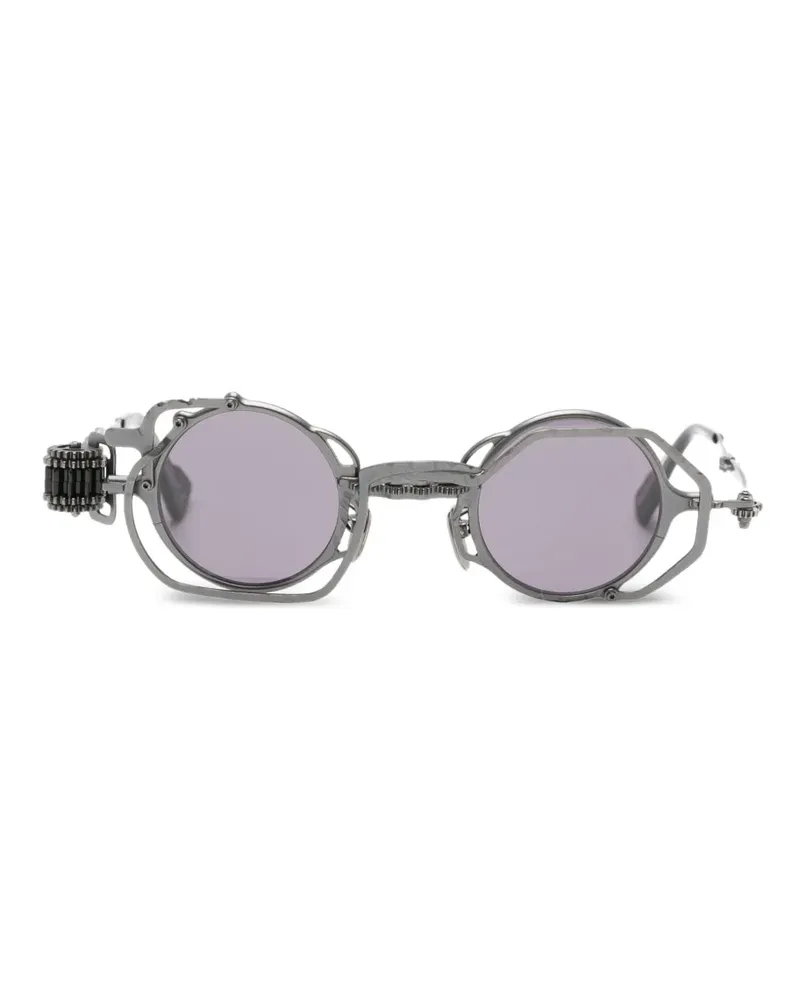 KUBORAUM Sonnenbrille mit rundem Gestell - Silber Silber