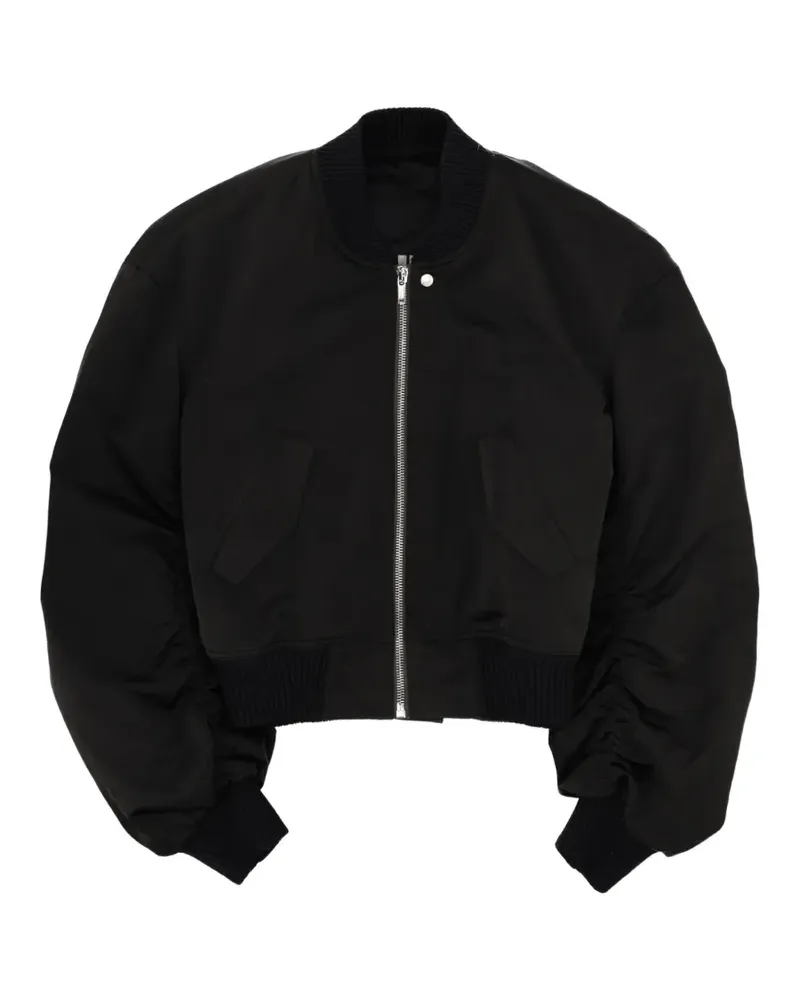 Rick Owens zip-fastenig ribbed bomber jacket - Schwarz Schwarz