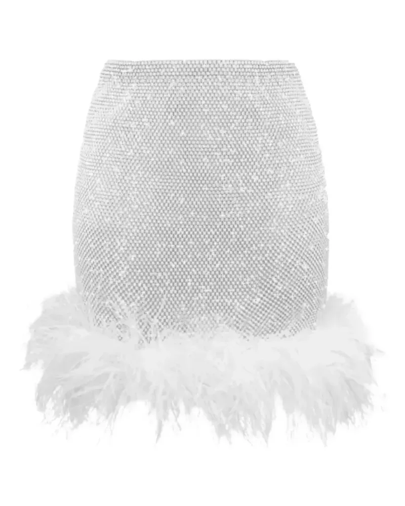 SANTA Brands feather-trim miniskirt - Weiß Weiß