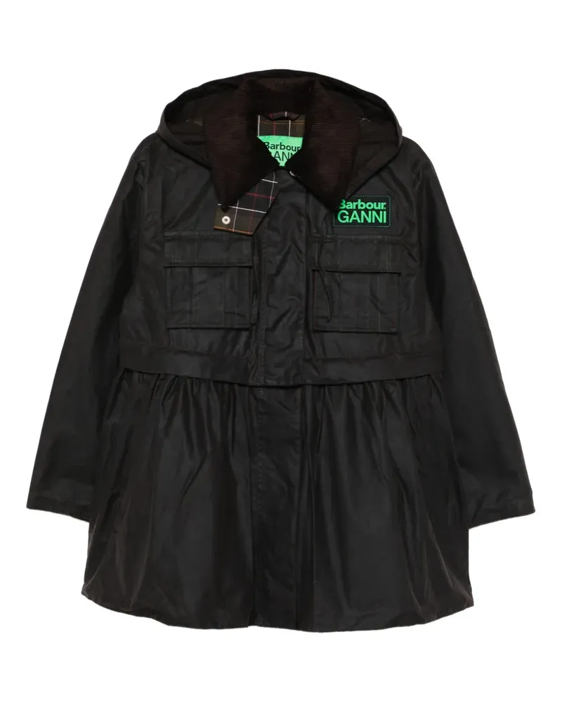 Barbour x Ganni peplum waxed coat - Braun Braun