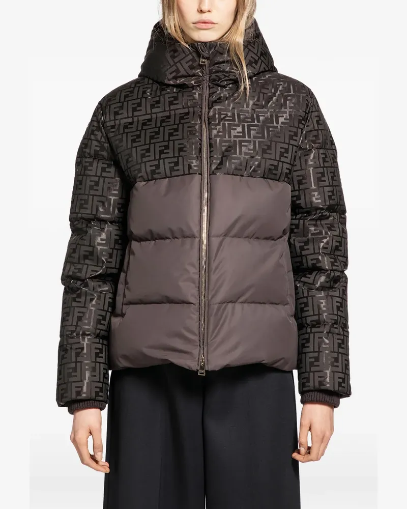 Fendi Brown FF down jacket - Braun Braun